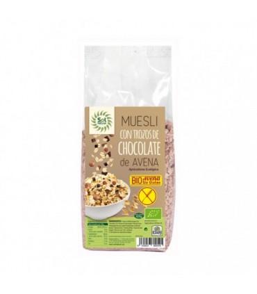 MUESLI AVENA CHOCO BIO S/G 425gr SolNatural